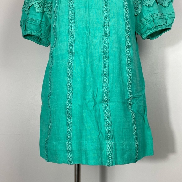 🌸New York & Co Boho Dress Linen Blend with pockets & puff sleeves size small - Picture 3 of 10